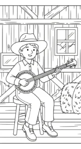 coloriage Musicien pour enfant de 2 ans