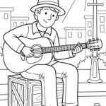 coloriage Musicien pour enfant