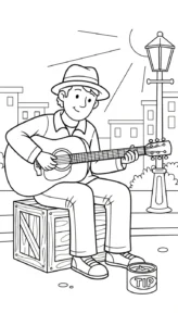 coloriage Musicien pour enfant