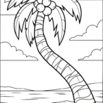 coloriage Noix de Coco pour enfants a imprimer gratuit