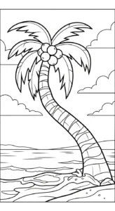 coloriage Noix de Coco pour enfants a imprimer gratuit