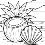 coloriage Noix de Coco de pour enfants