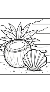 coloriage Noix de Coco de pour enfants