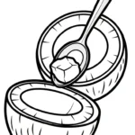 coloriage Noix de Coco à imprimer kawaii