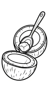 coloriage Noix de Coco à imprimer kawaii