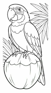 coloriage Noix de Coco a imprimer gratuit