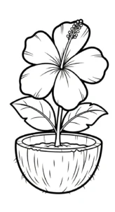 imprimer coloriage Noix de Coco pour enfant
