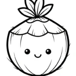 coloriage Noix de Coco à imprimer kawaii