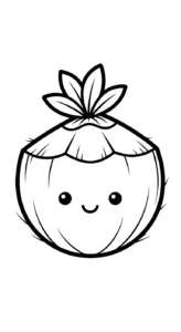 coloriage Noix de Coco à imprimer kawaii