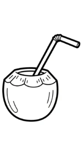 coloriage Noix de Coco pour enfant de 4 ans