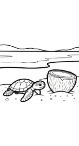 coloriage Noix de Coco et dessin a imprimer