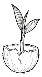 coloriage Noix de Coco à imprimer kawaii