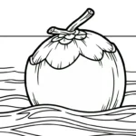 coloriage Noix de Coco pour enfant de 3 ans
