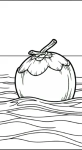 coloriage Noix de Coco pour enfant de 3 ans