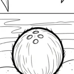 coloriage Noix de Coco à imprimer kawaii