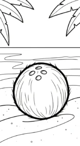 coloriage Noix de Coco à imprimer kawaii