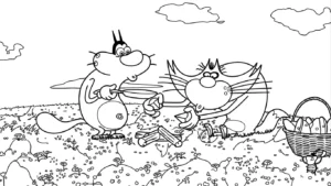 coloriage Oggy pour enfant de 7 ans