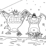 coloriage Oggy à imprimer pour enfant de 2 ans