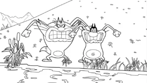 coloriage Oggy à imprimer pour enfant de 2 ans
