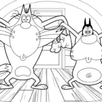 coloriage Oggy à imprimer pour enfant de 4 ans