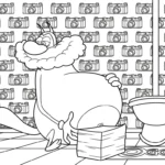 coloriage Oggy à imprimer pour enfant de 10 ans