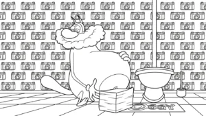 coloriage Oggy à imprimer pour enfant de 10 ans