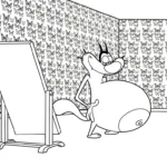 coloriage Oggy à imprimer pdf gratuit