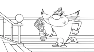 coloriage Oggy à imprimer pour enfant de 8 ans