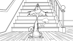 coloriage Oggy à imprimer pour enfant de 10 ans