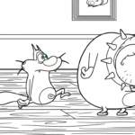 coloriage Oggy pour enfant de 4 ans