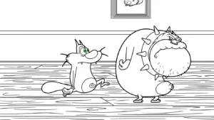 coloriage Oggy pour enfant de 4 ans
