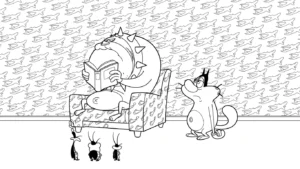 coloriage Oggy et apprentissage