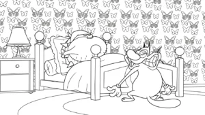 coloriage Oggy à imprimer pour enfant de 10 ans