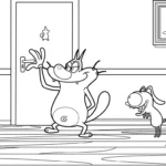 coloriage Oggy à imprimer pour enfant de 3 ans