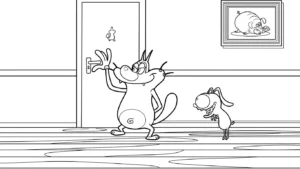 coloriage Oggy à imprimer pour enfant de 3 ans