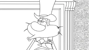 coloriage Oggy et apprentissage