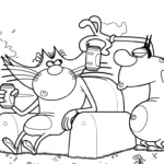 image pour coloriage Oggy enfant