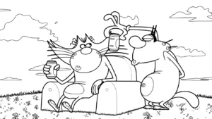 image pour coloriage Oggy enfant