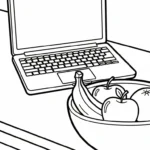 coloriage Ordinateur Portable pour enfant de 4 ans