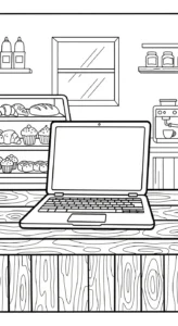 coloriage Ordinateur Portable pour primaire