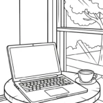 image de coloriage Ordinateur Portable pour enfant