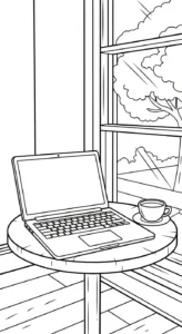 image de coloriage Ordinateur Portable pour enfant
