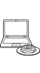 coloriage Ordinateur Portable à imprimer pour enfant de 12 ans