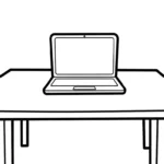 coloriage Ordinateur Portable pour primaire
