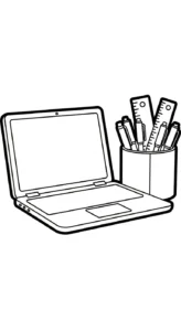 coloriage Ordinateur Portable pour enfants a imprimer
