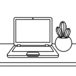 coloriage Ordinateur Portable à imprimer pour enfant de 3 ans