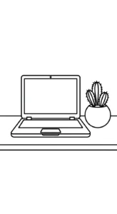 coloriage Ordinateur Portable à imprimer pour enfant de 3 ans