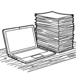coloriage Ordinateur Portable et decoupage a imprimer gratuit