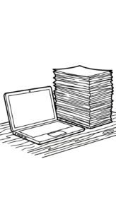 coloriage Ordinateur Portable et decoupage a imprimer gratuit