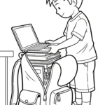 coloriage Ordinateur Portable de pour enfants